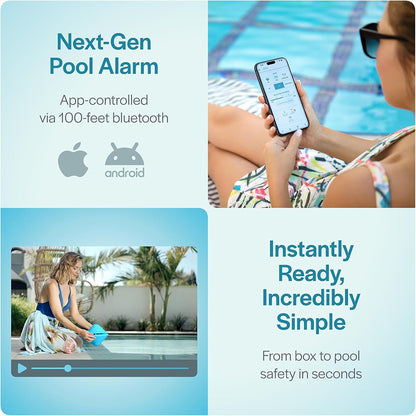 Lifebuoy Solo Pool Alarm Alarms for Inground Pools and Above Ground, Floating Pool Alarm Not ASTM F2208 Certified, Bluetooth App, No alerts to Mobile Phone, Not Compatible with BCone Pool Safety Alarm